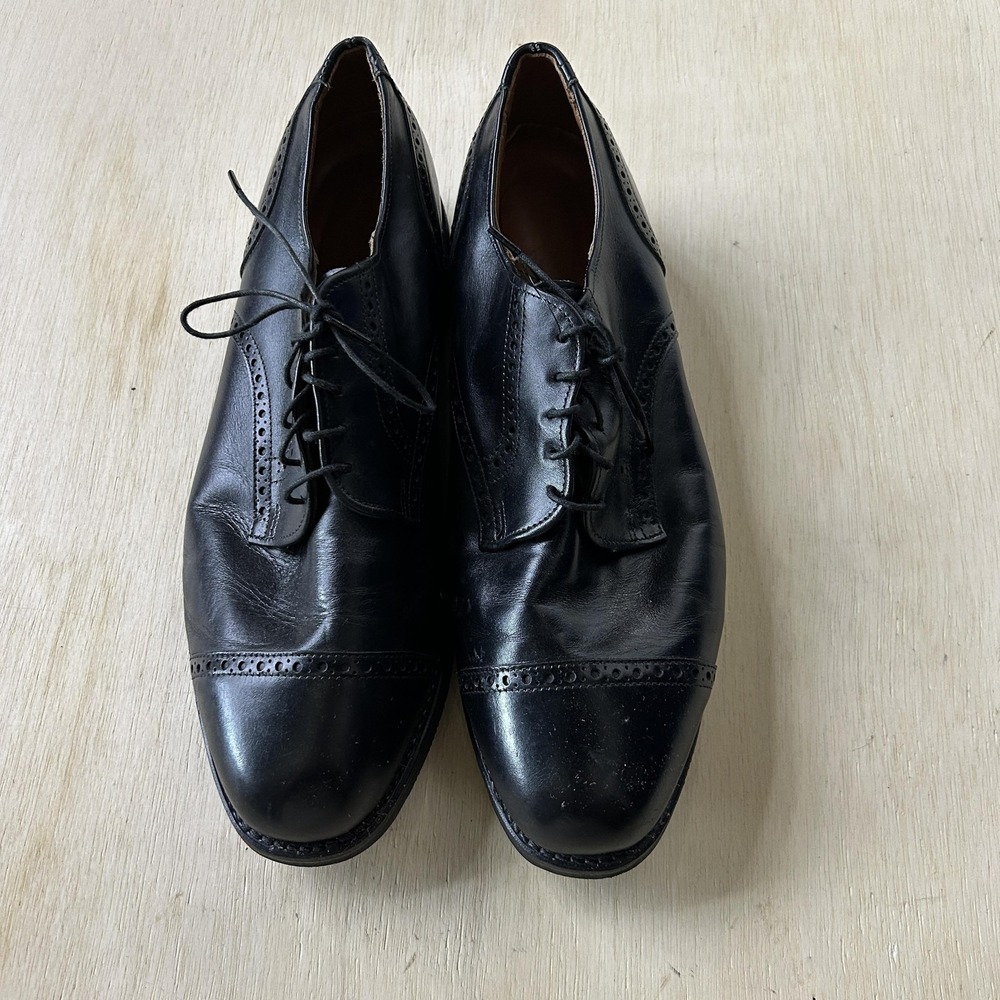 Allen Edmonds Shoes Mens Size 11 Black Leather Lace Up Cap Toe Dress Oxfords